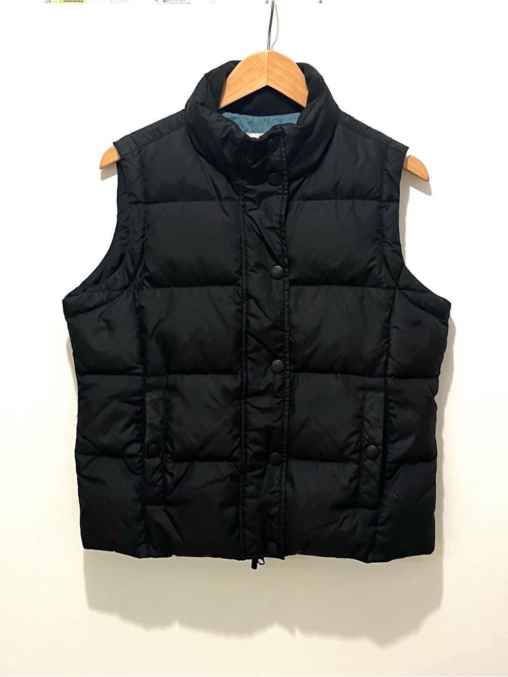 Black Quilted Puffer Vest - Down Filled - Sleeveless - Great for Fall